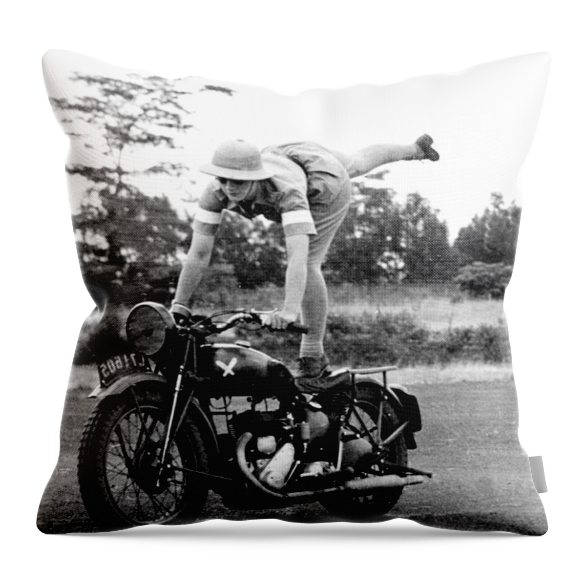 Military Throw Pillow featuring the photograph Wwii British Female Dispatch Rider, 1942 by Science Source