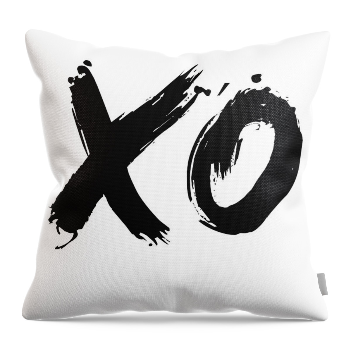 Motivational Throw Pillow featuring the digital art XO Poster White by Naxart Studio