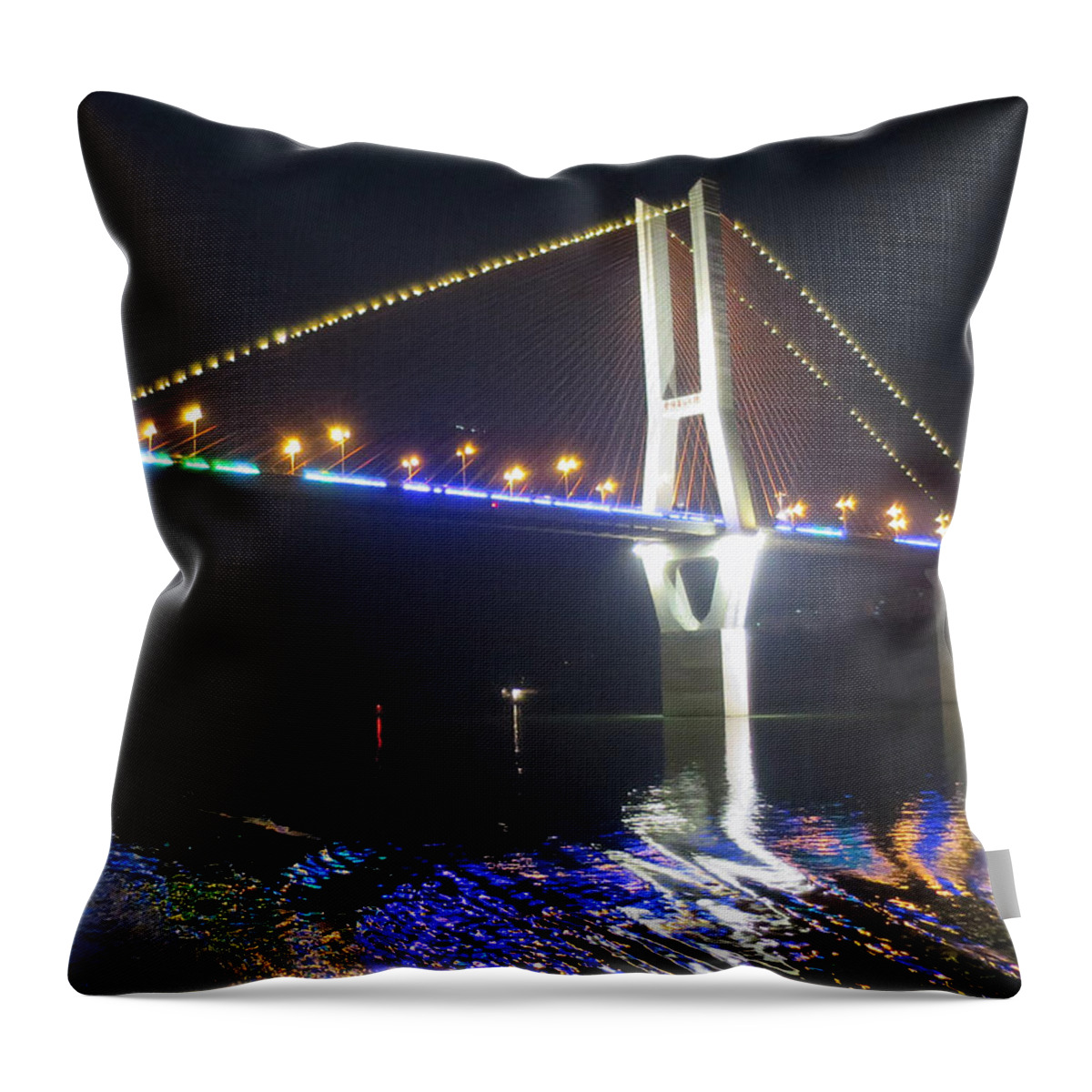 Reflection Throw Pillow featuring the photograph Yangtze Reflection by Rick Locke - Out of the Corner of My Eye