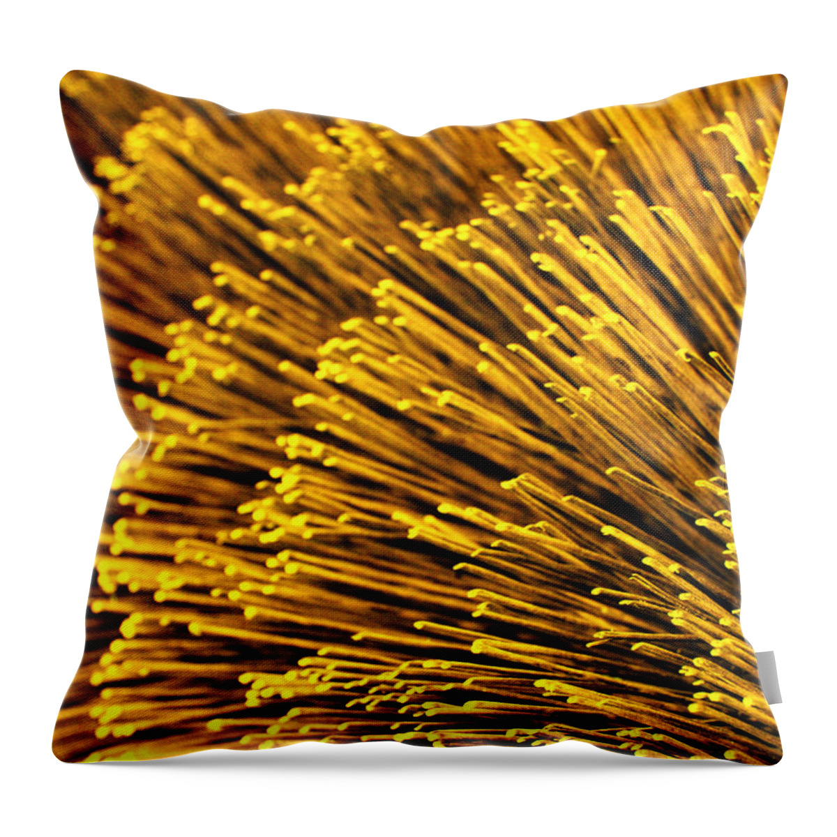 Bristles Throw Pillow featuring the photograph Yellow Bristles by Robert Woodward
