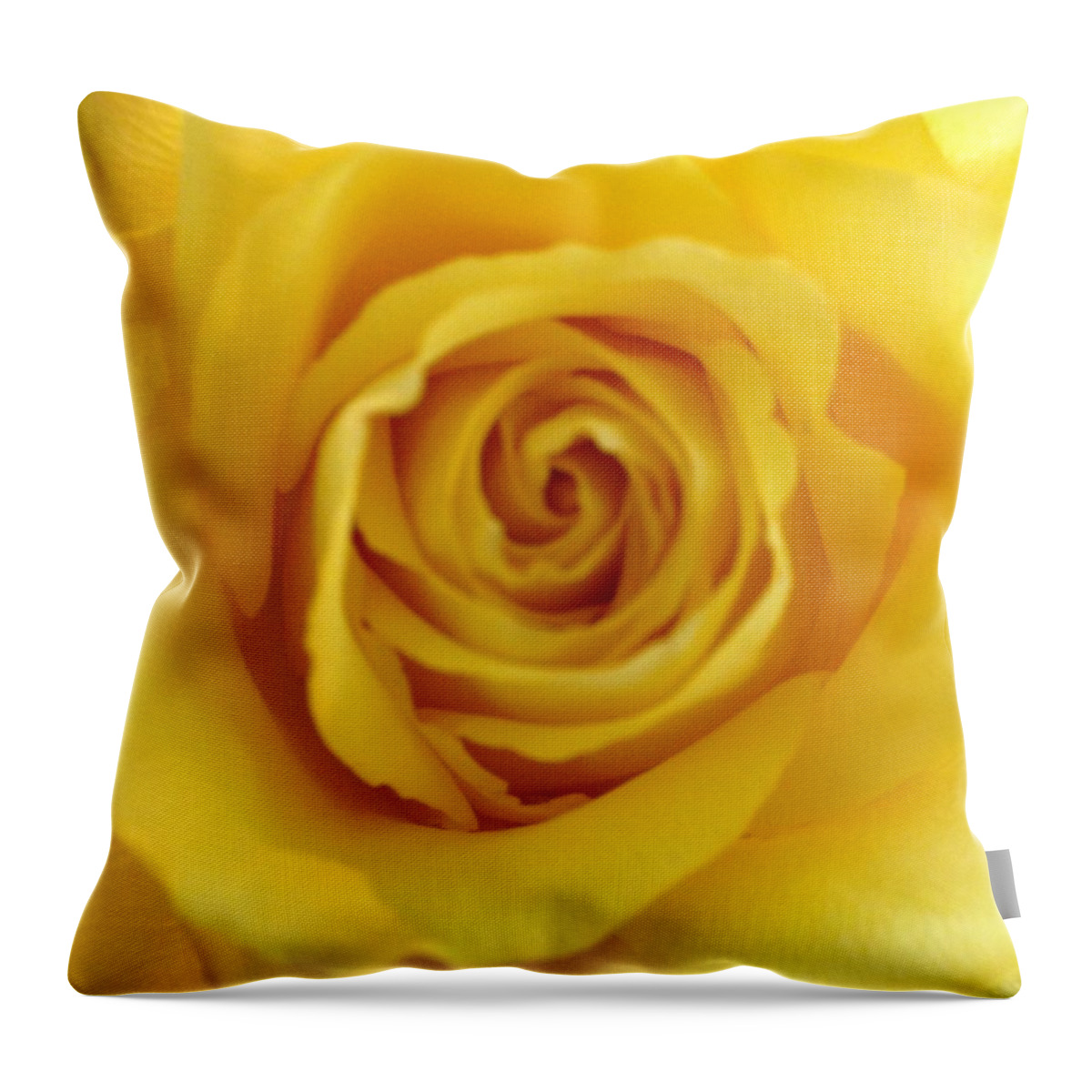 Rose Throw Pillow featuring the photograph Yellow Petals by Marian Lonzetta