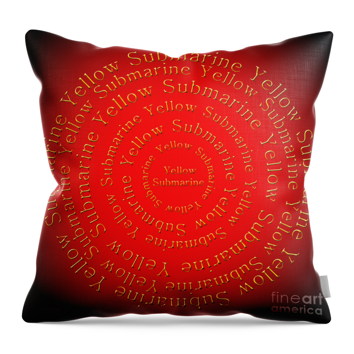 Yellow Submarine Throw Pillow featuring the digital art Yellow Submarine 1 by Andee Design