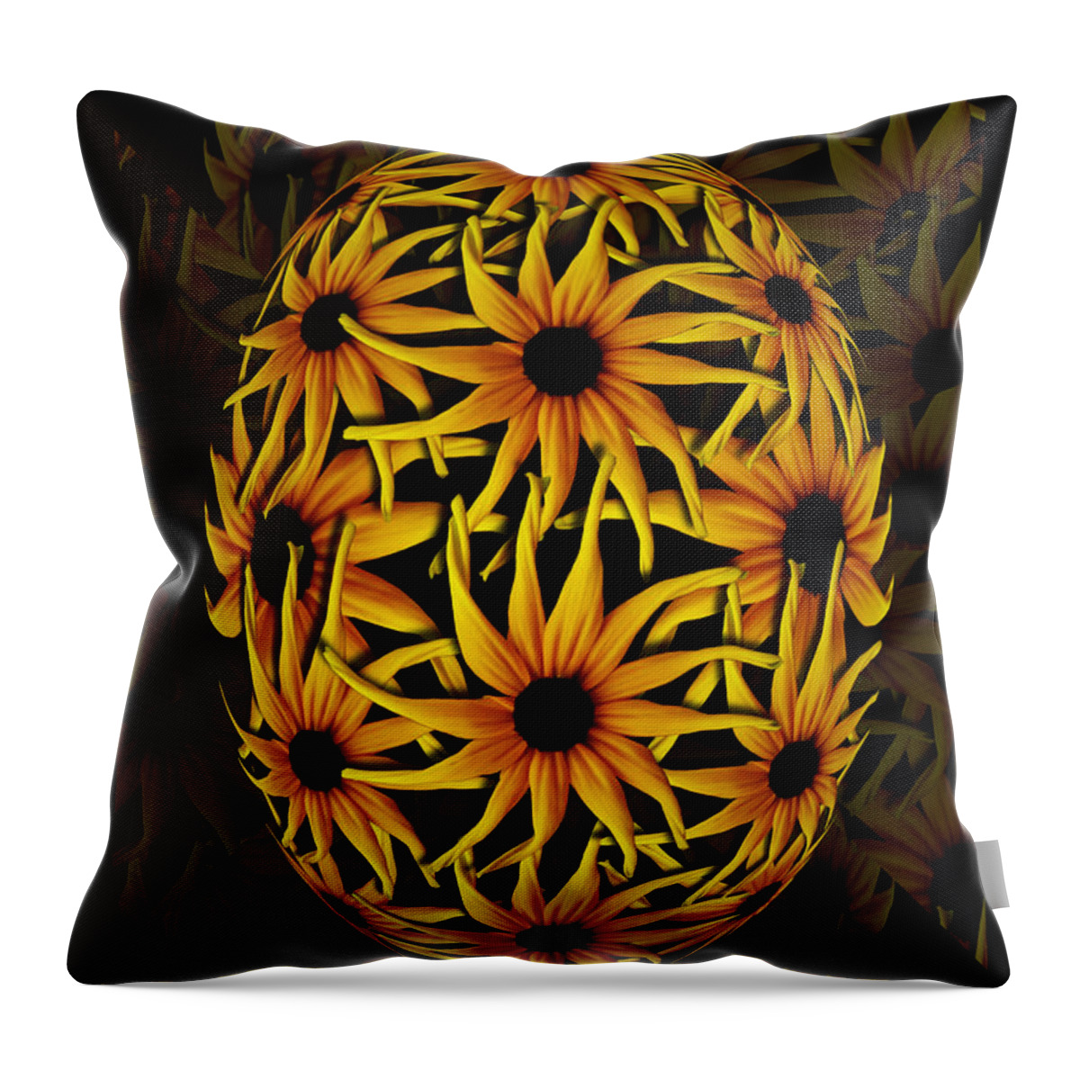 Yellow Sunflower Seed Throw Pillow featuring the photograph Yellow Sunflower Seed by Barbara St Jean