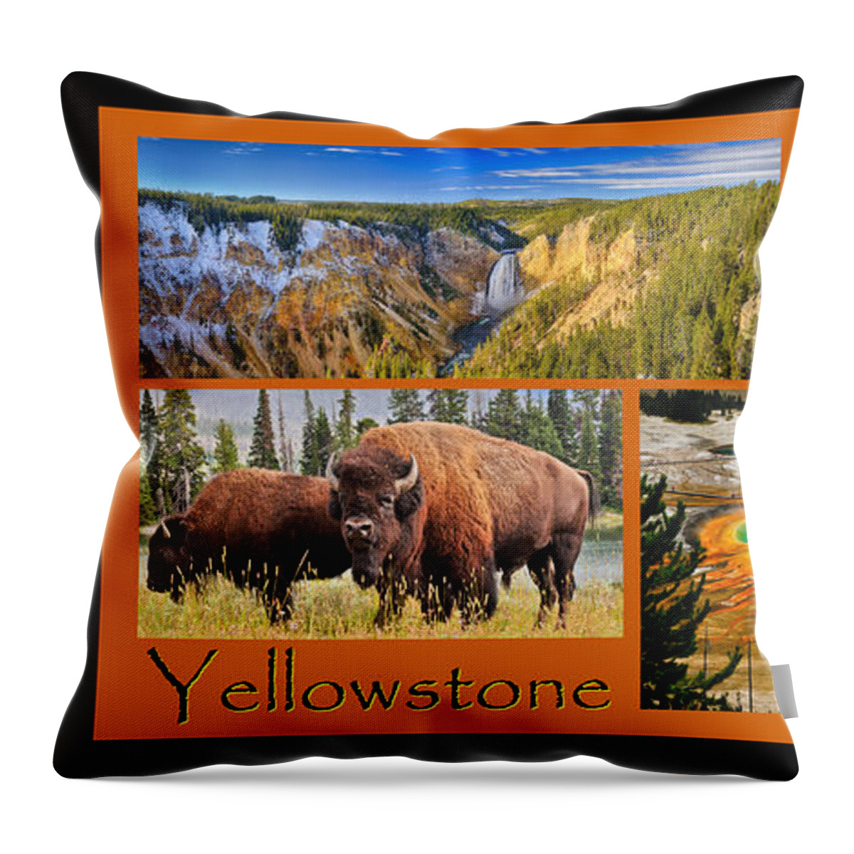Yellowstone Throw Pillow featuring the photograph Yellowstone National Park by Greg Norrell