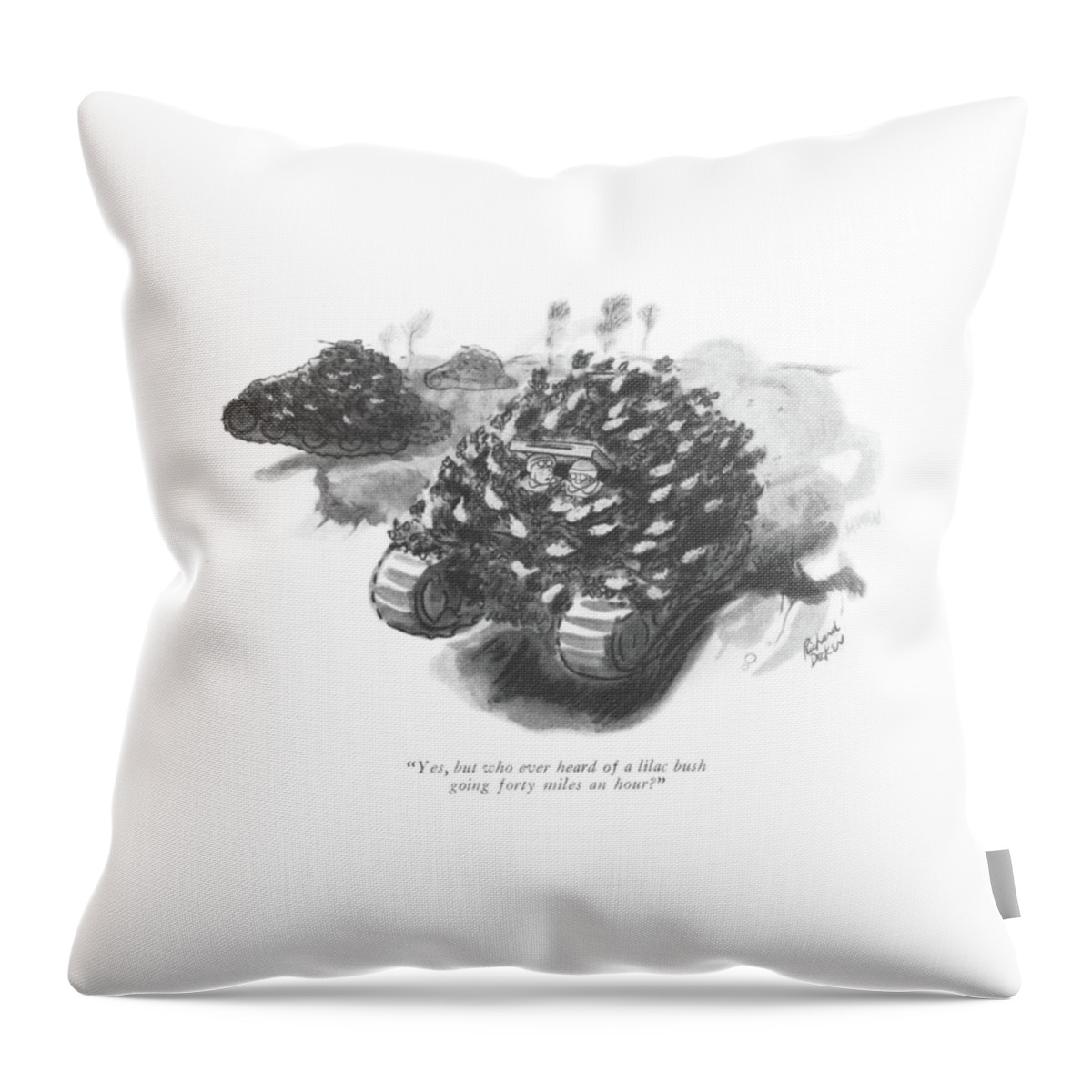 A Lilac Bush Going Forty Miles An Hour Throw Pillow
