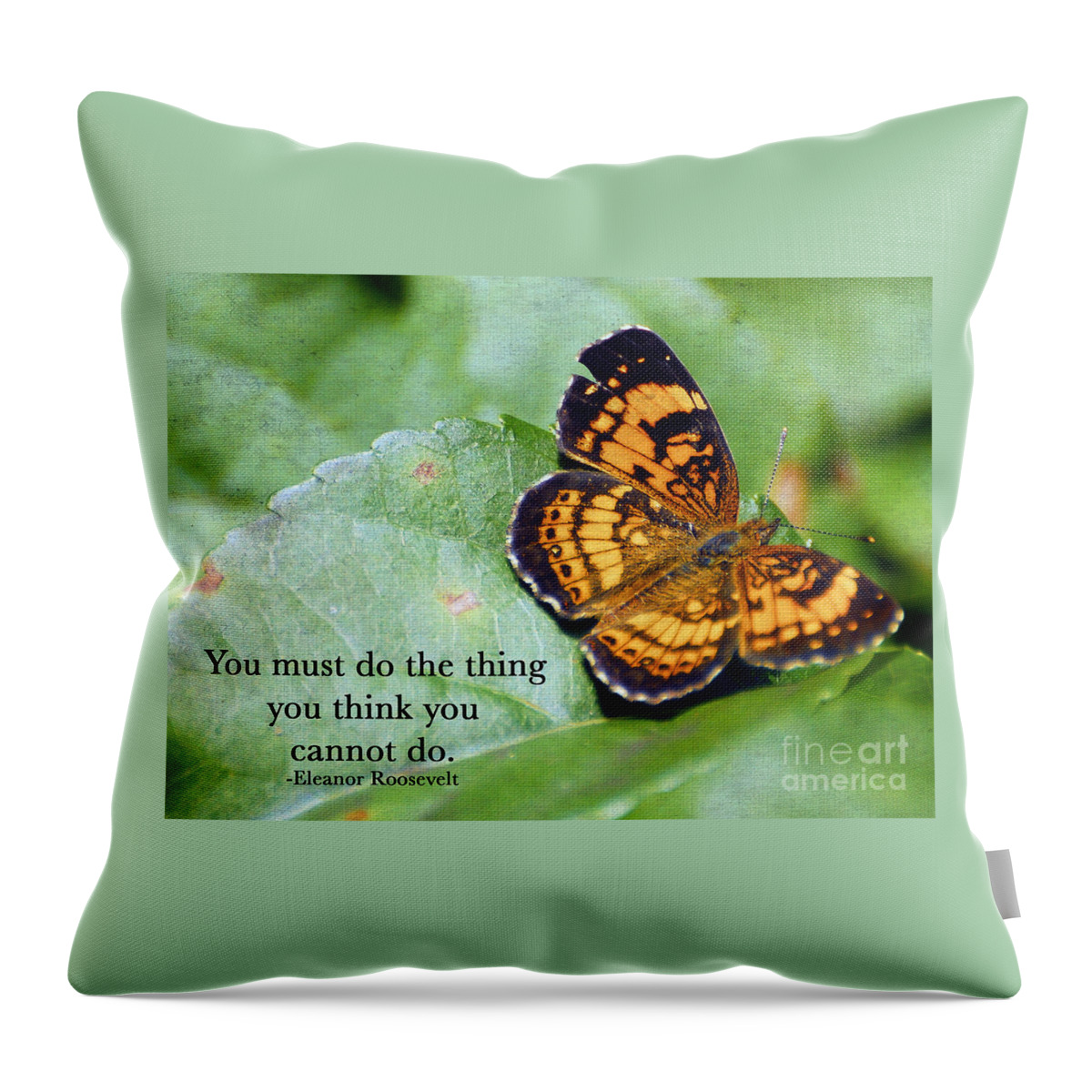 Butterfly Throw Pillow featuring the photograph Yes You Can by Kerri Farley