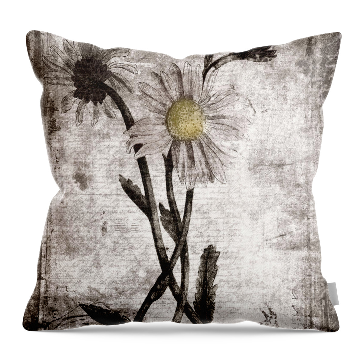 Digital Collage Throw Pillow featuring the digital art Yesterday's Garden II by Bonnie Bruno