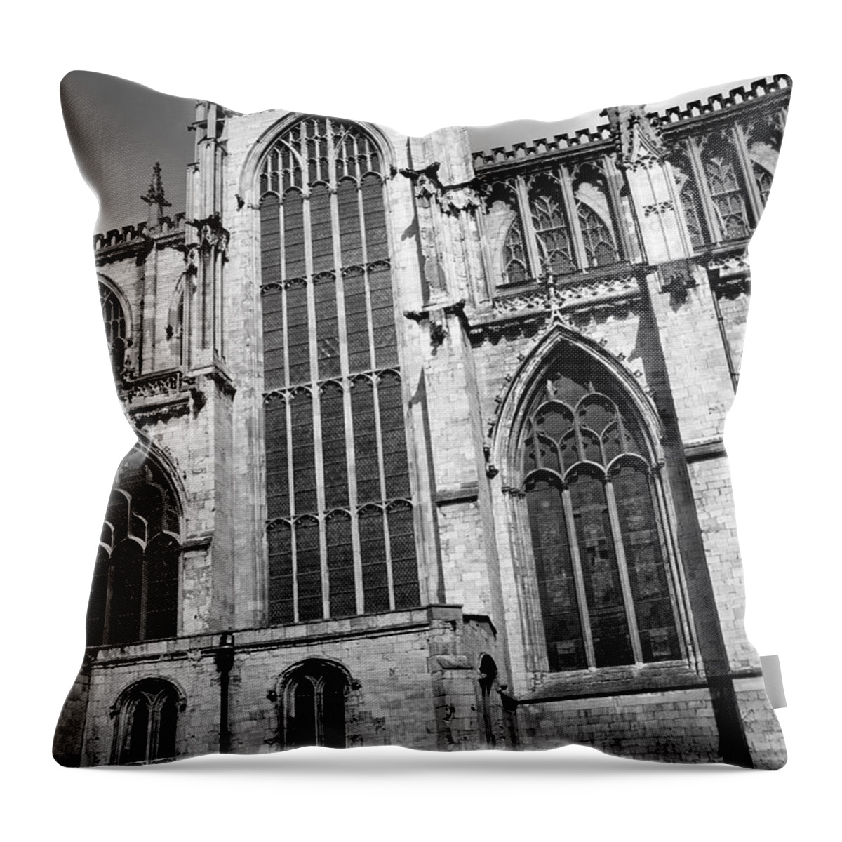Abbey Throw Pillow featuring the photograph York Minster by Deborah Benbrook