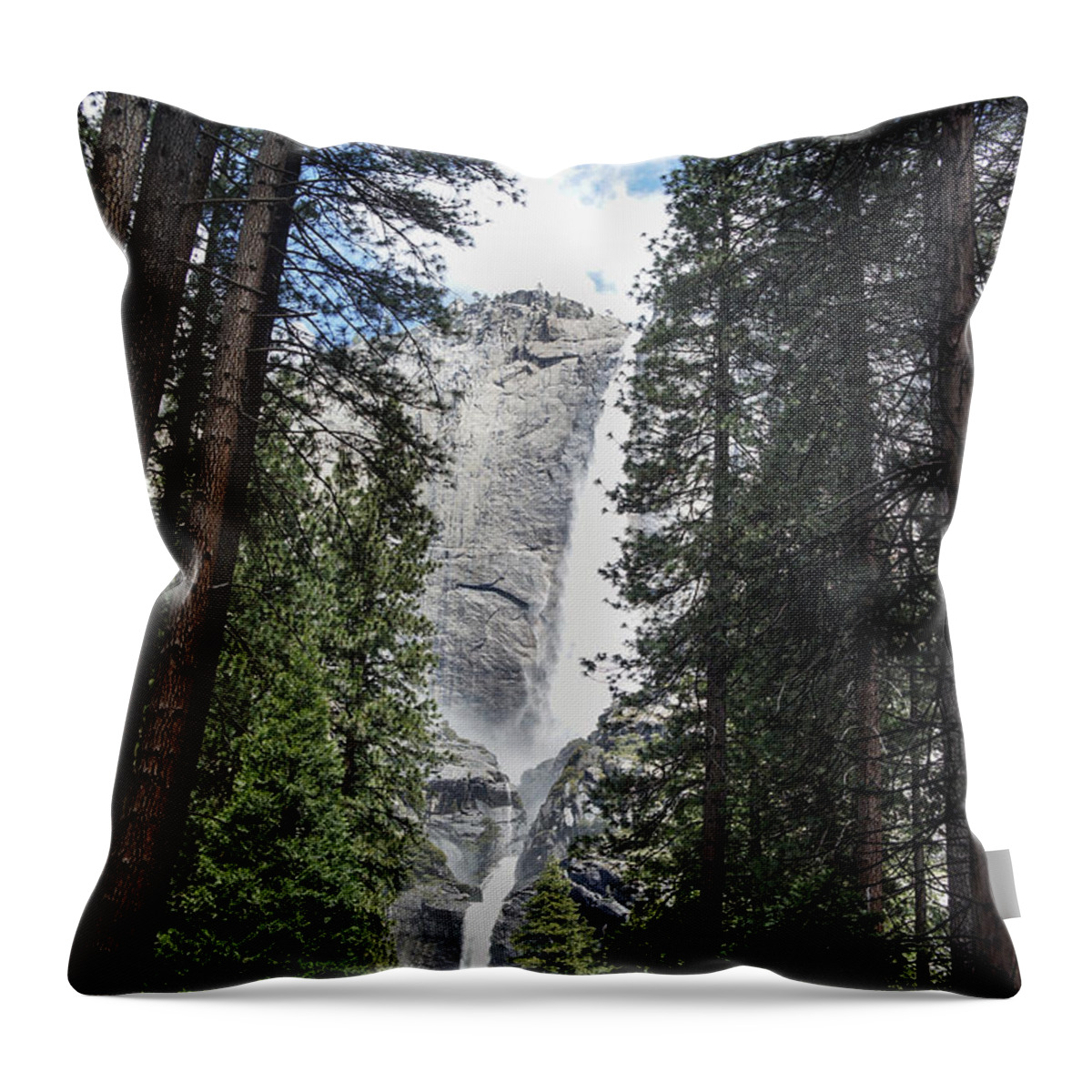 Yosemite Falls Throw Pillow featuring the photograph Yosemite by Weir Here And There