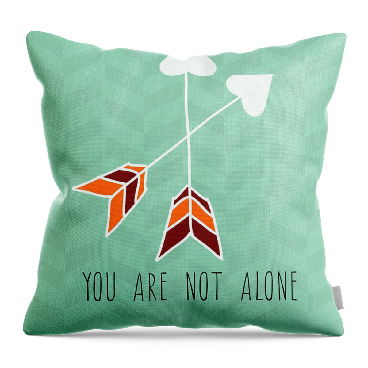 Heart Throw Pillow featuring the painting You Are Not Alone by Linda Woods
