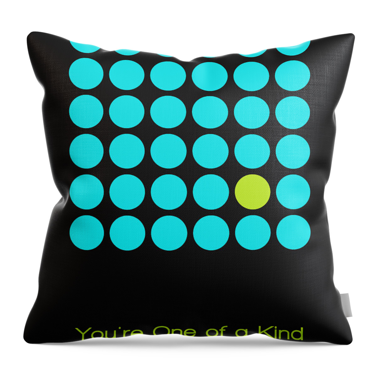 Poster Throw Pillow featuring the digital art You are One of a Kind - Blue by Aimelle Ml
