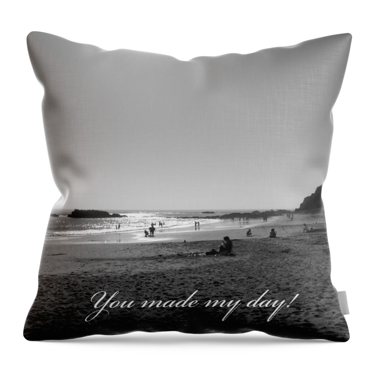 Greeting Card Throw Pillow featuring the photograph You Made My Day by Connie Fox