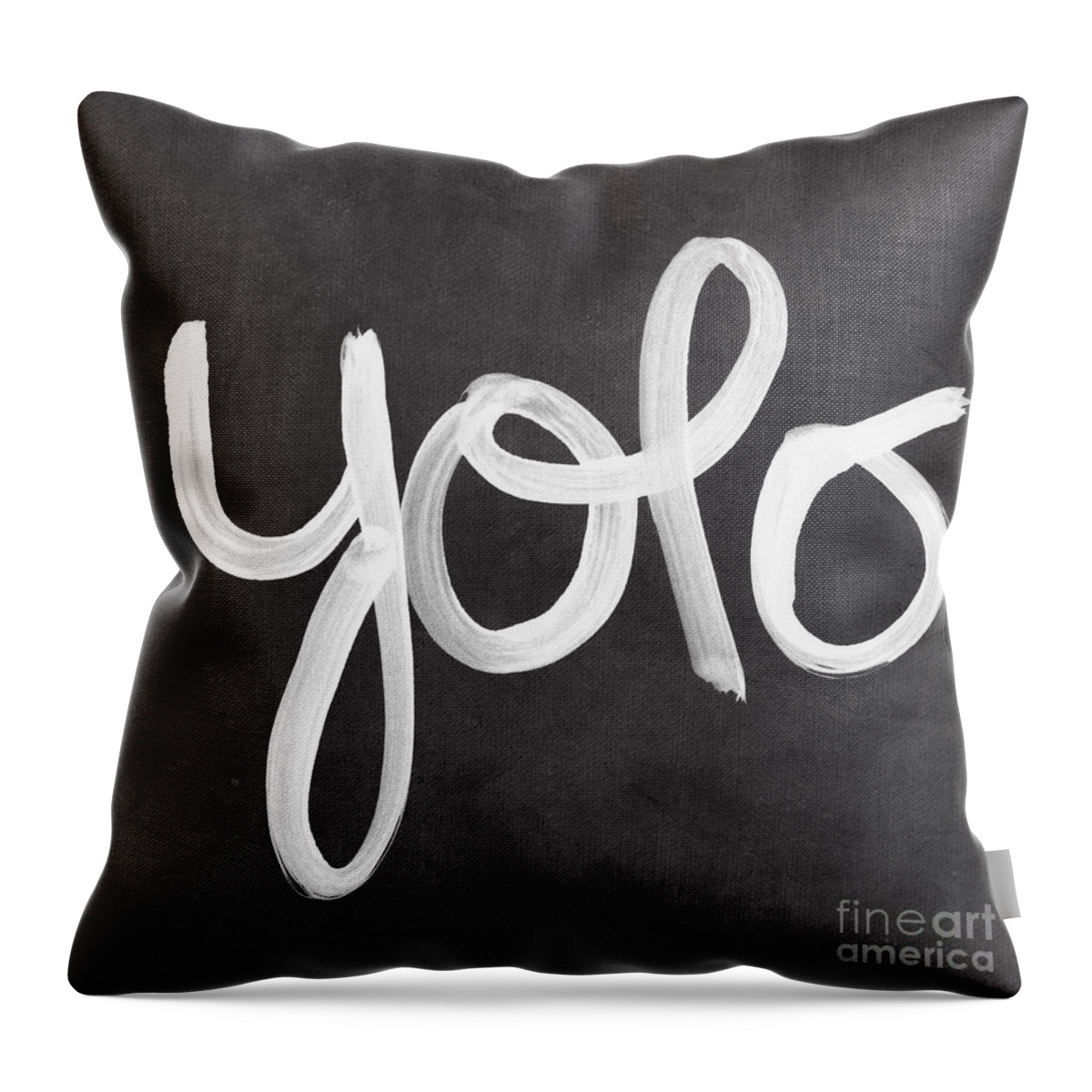 #faaAdWordsBest Throw Pillow featuring the painting You Only Live Once by Linda Woods