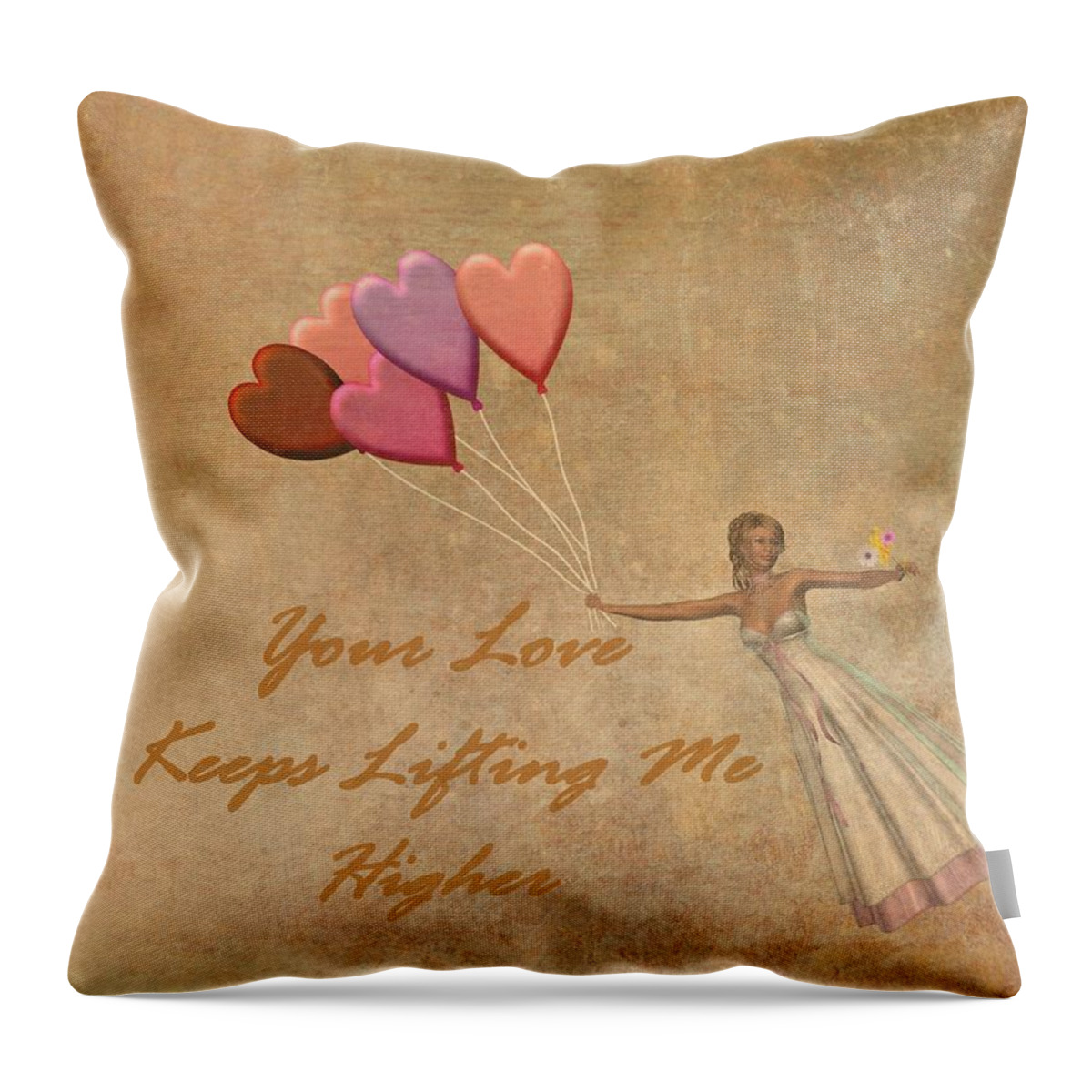 Love Throw Pillow featuring the digital art Your Love Keeps Lifting Me Higher by David Dehner