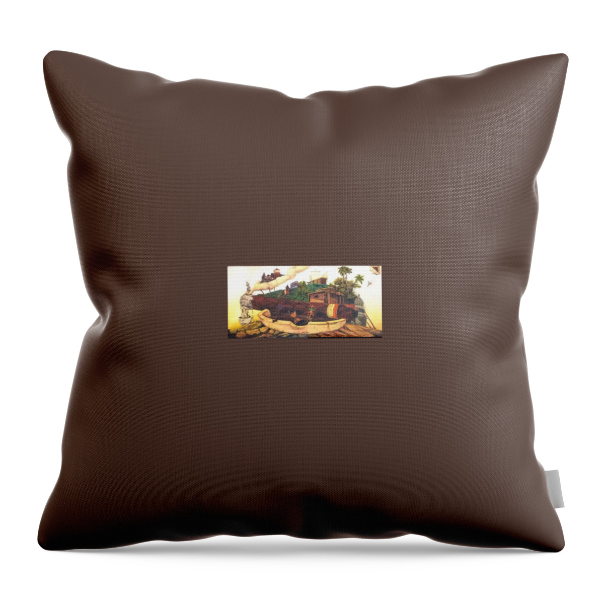  Throw Pillow featuring the painting Yours not Included by Carlos Rodriguez