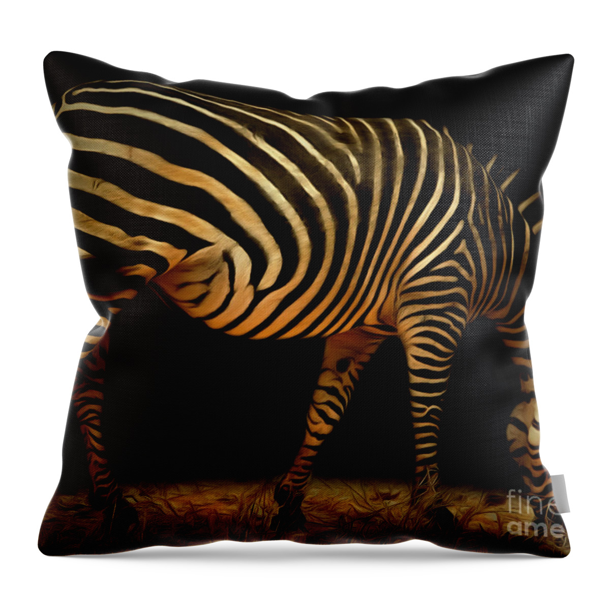 Zebra Throw Pillow featuring the photograph Zebra 20150210brun by Wingsdomain Art and Photography