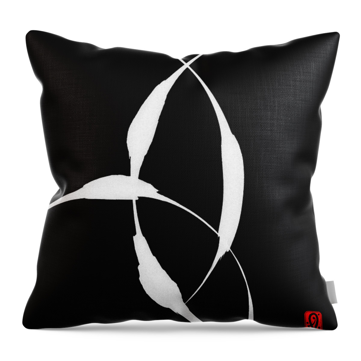 Zen Throw Pillow featuring the painting Zen Circles 5 Inverted by Hakon Soreide