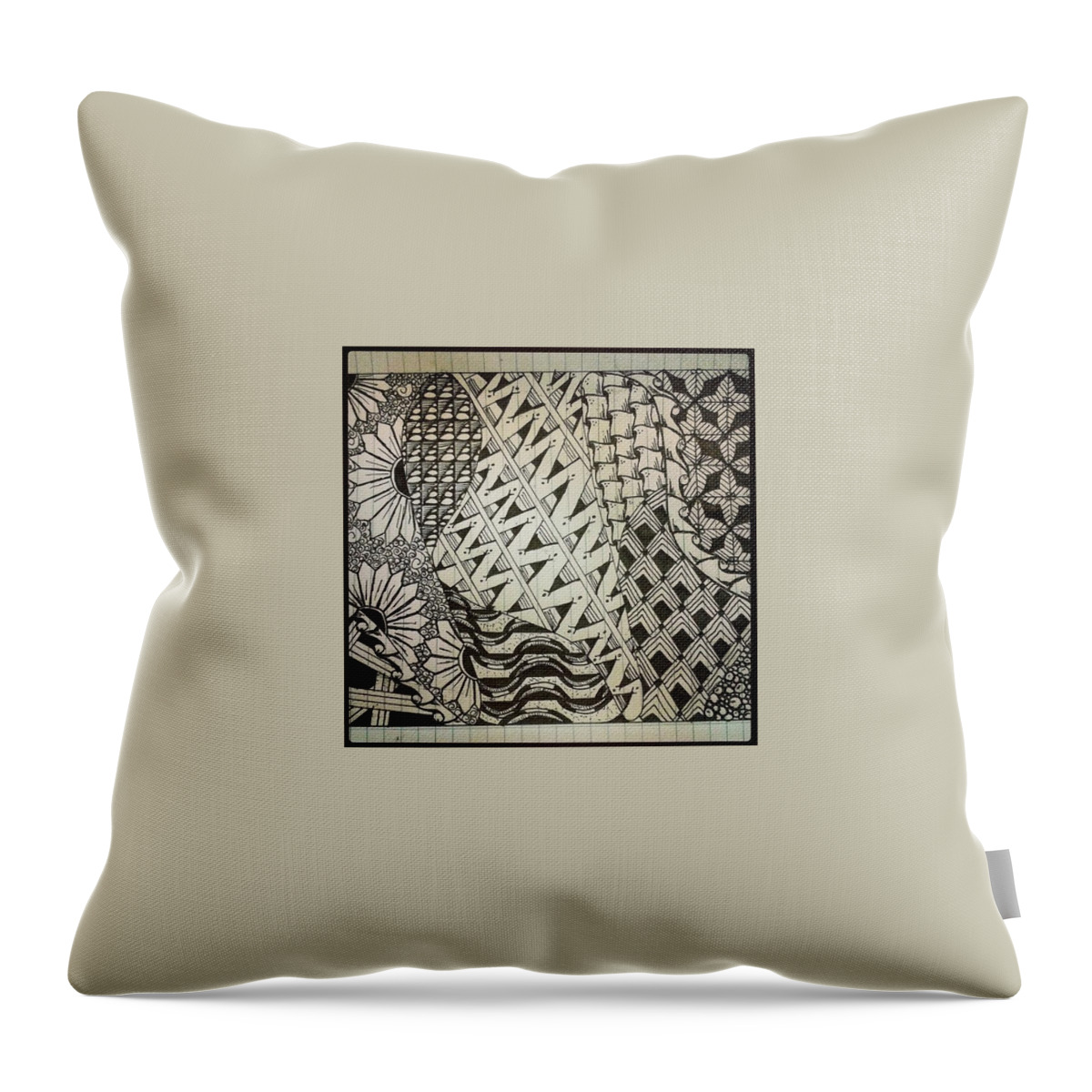 Beautiful Throw Pillow featuring the photograph Sunflower Zentangles by Meg McG