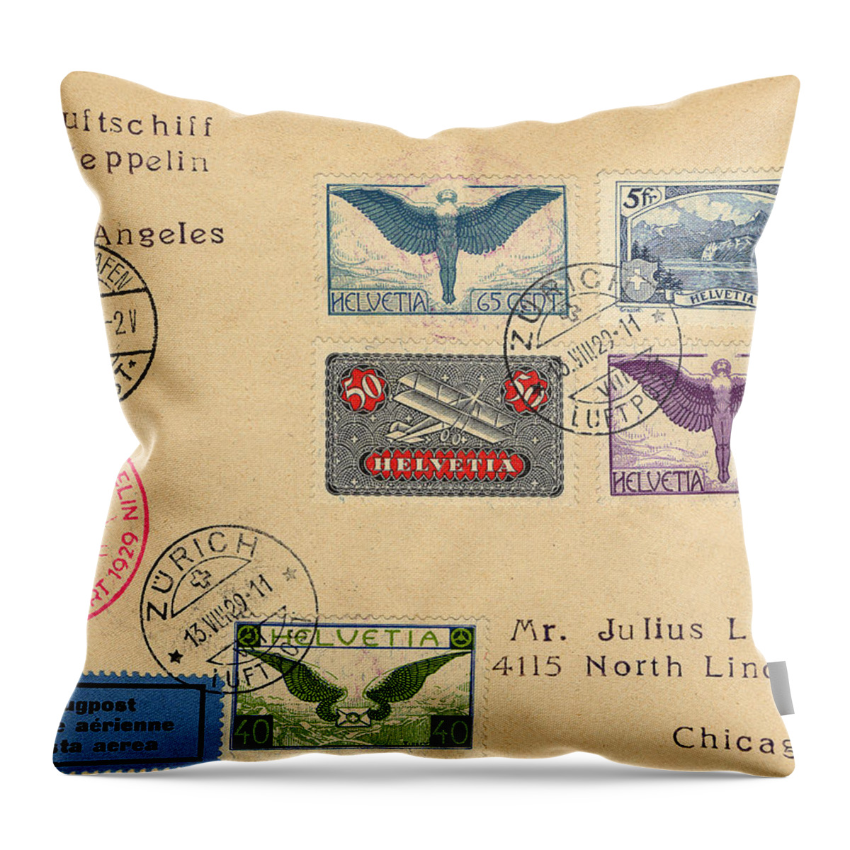 Zeppelin Throw Pillow featuring the photograph Zeppelin Letter 6 by Andrew Fare