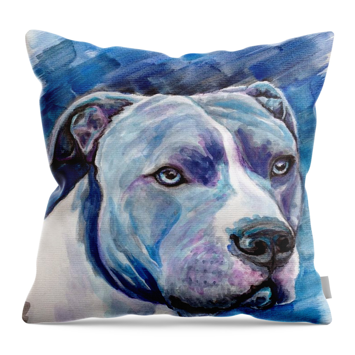 Dog Throw Pillow featuring the painting Ziggy by Ashley Kujan
