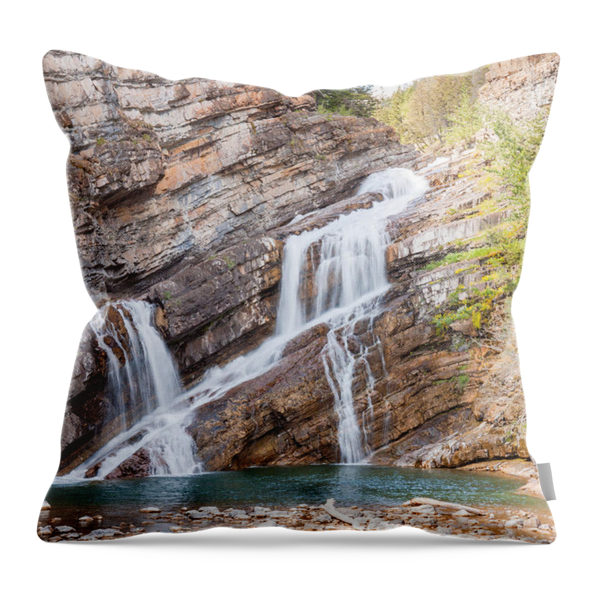 Cameron Falls Throw Pillow featuring the photograph Zigzag Waterfall by John M Bailey