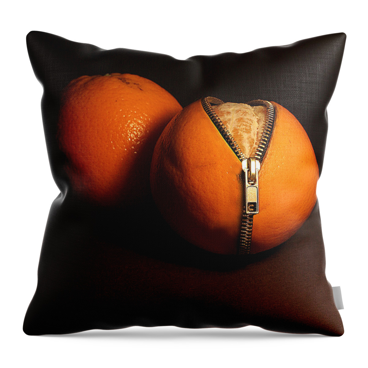 Idea Throw Pillow featuring the photograph Zipped Oranges by Jaroslaw Blaminsky