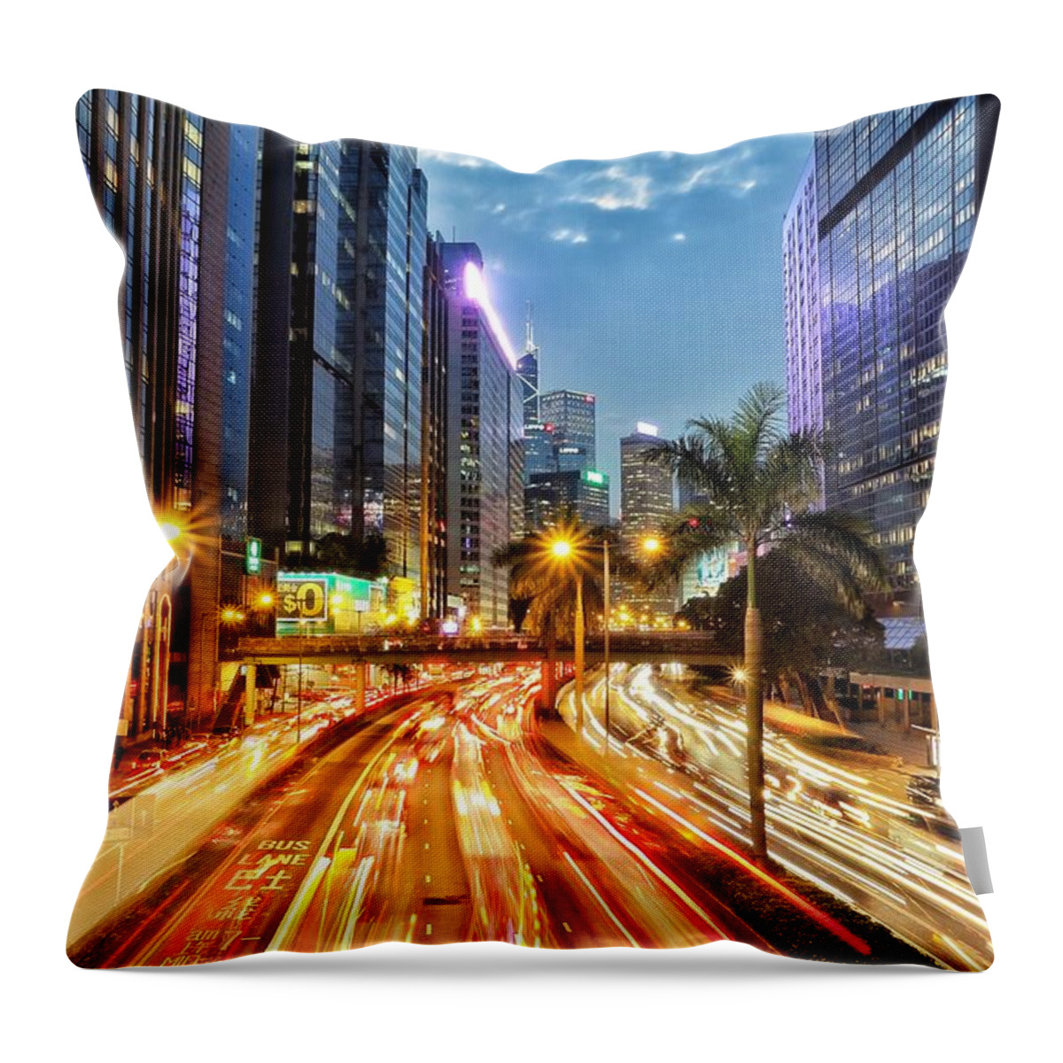 Wanchai Throw Pillow featuring the photograph Zoom by Petersillitoe