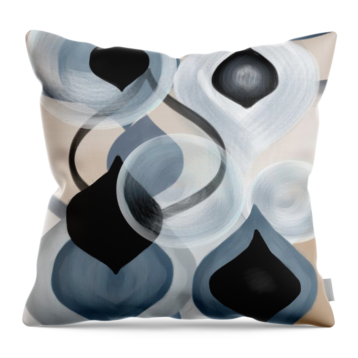 Abstract Throw Pillow featuring the digital art Zync by Christine Fournier