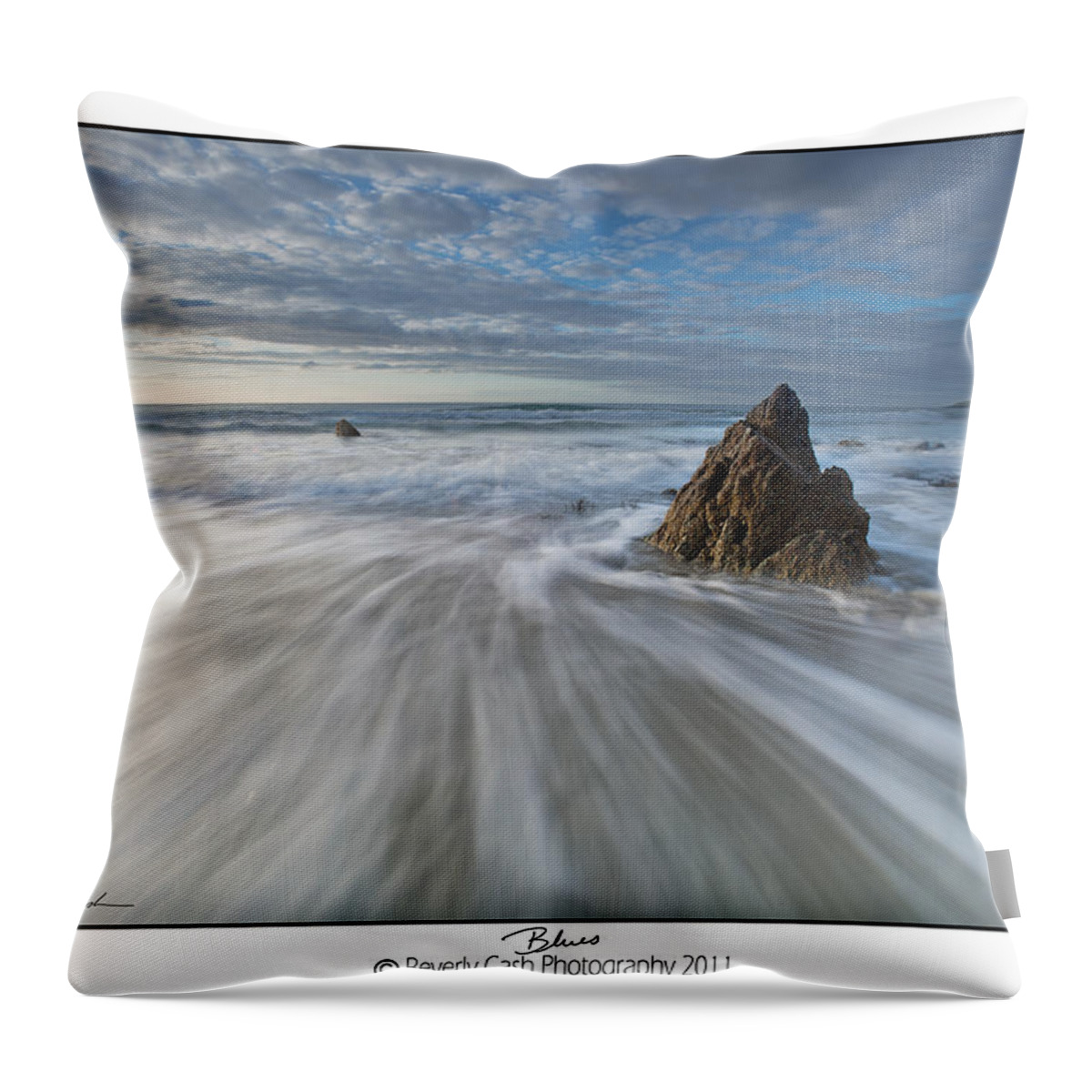 Seascape Throw Pillow featuring the photograph Blues by B Cash