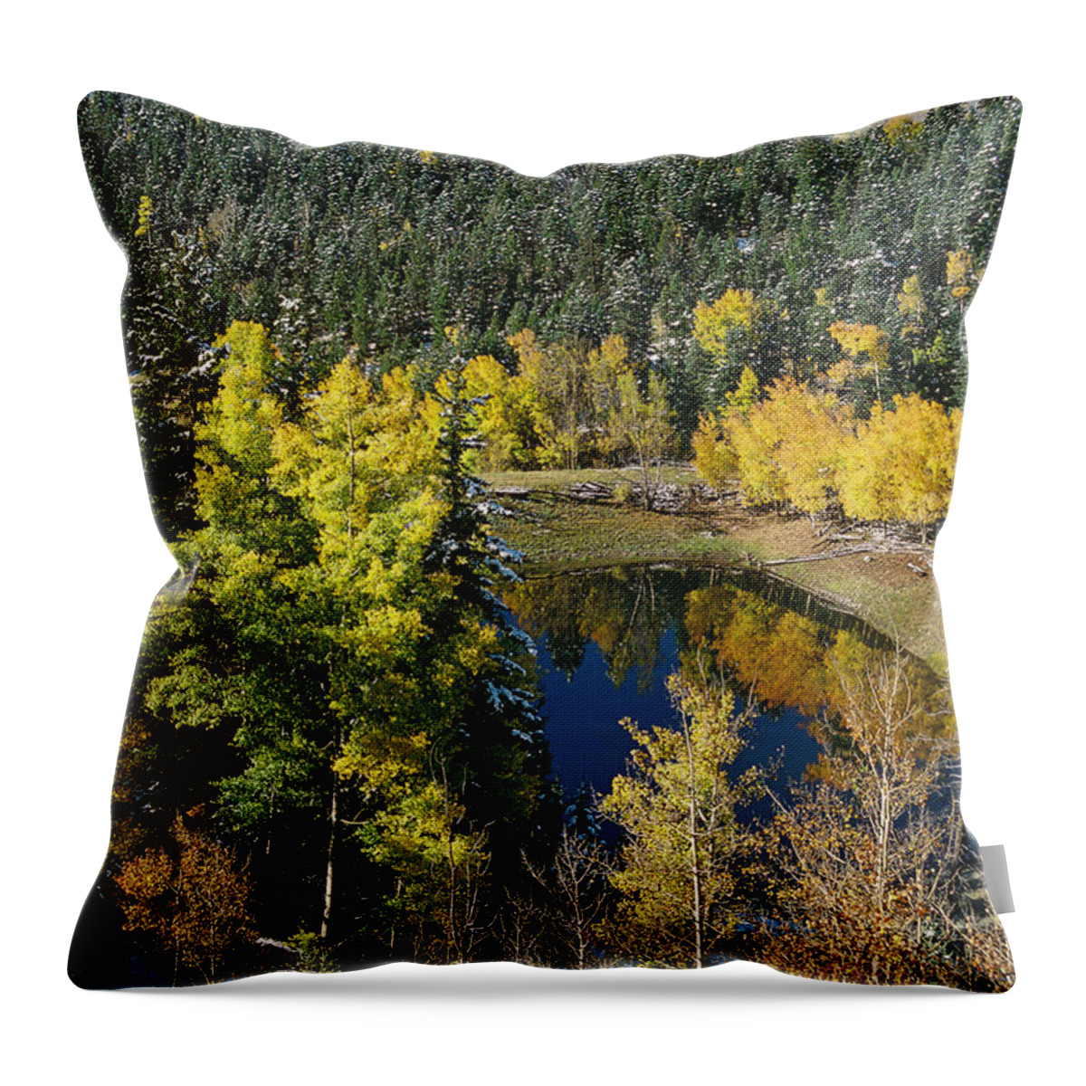 Red River Throw Pillow featuring the photograph Fall Color On Bobcat Pass by Ron Weathers