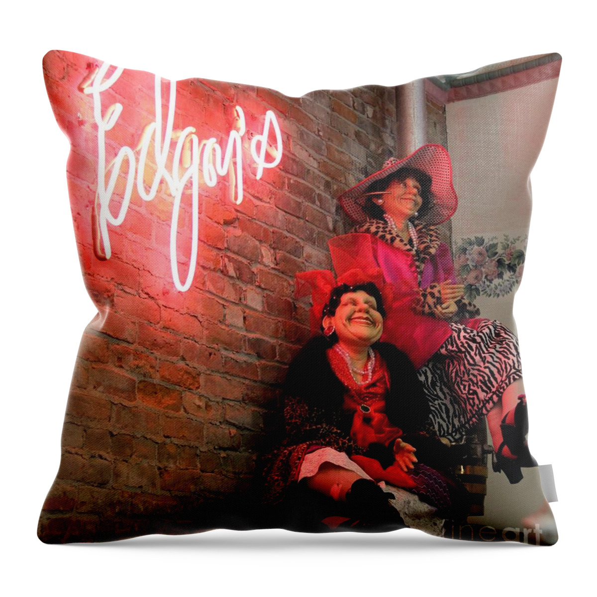 Wall Deco Throw Pillow featuring the photograph Ice cream parlor wall deco by Yumi Johnson