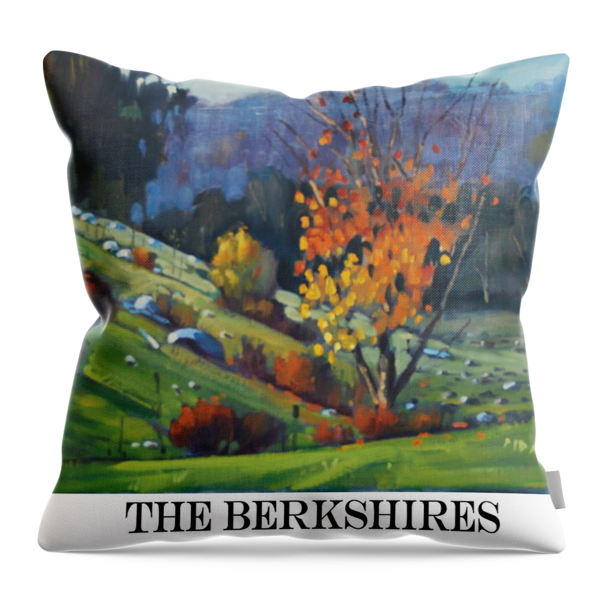 The Berkshires Throw Pillow featuring the painting the Berkshires by Len Stomski