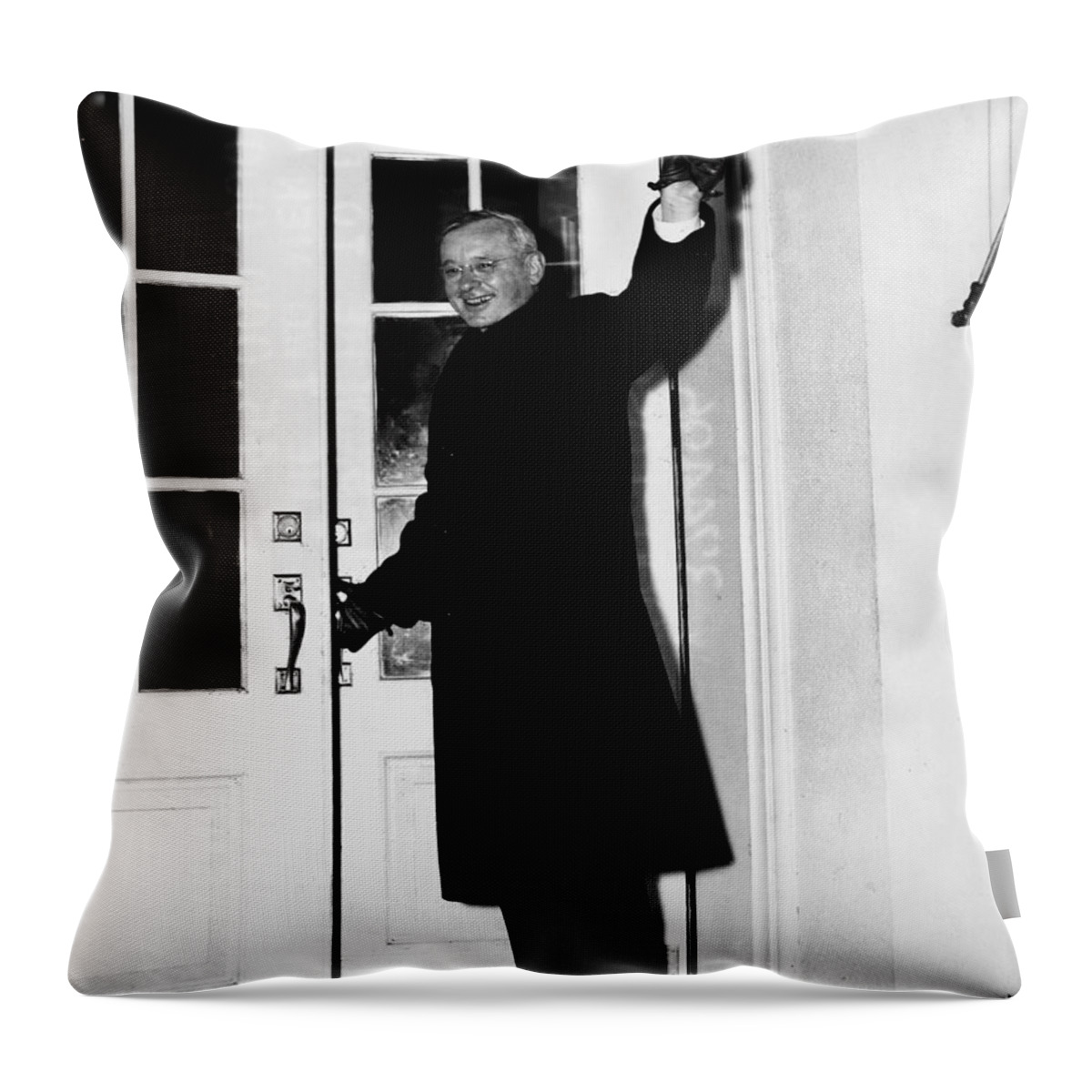 1936 Throw Pillow featuring the photograph Alfred Mossman Landon #1 by Granger