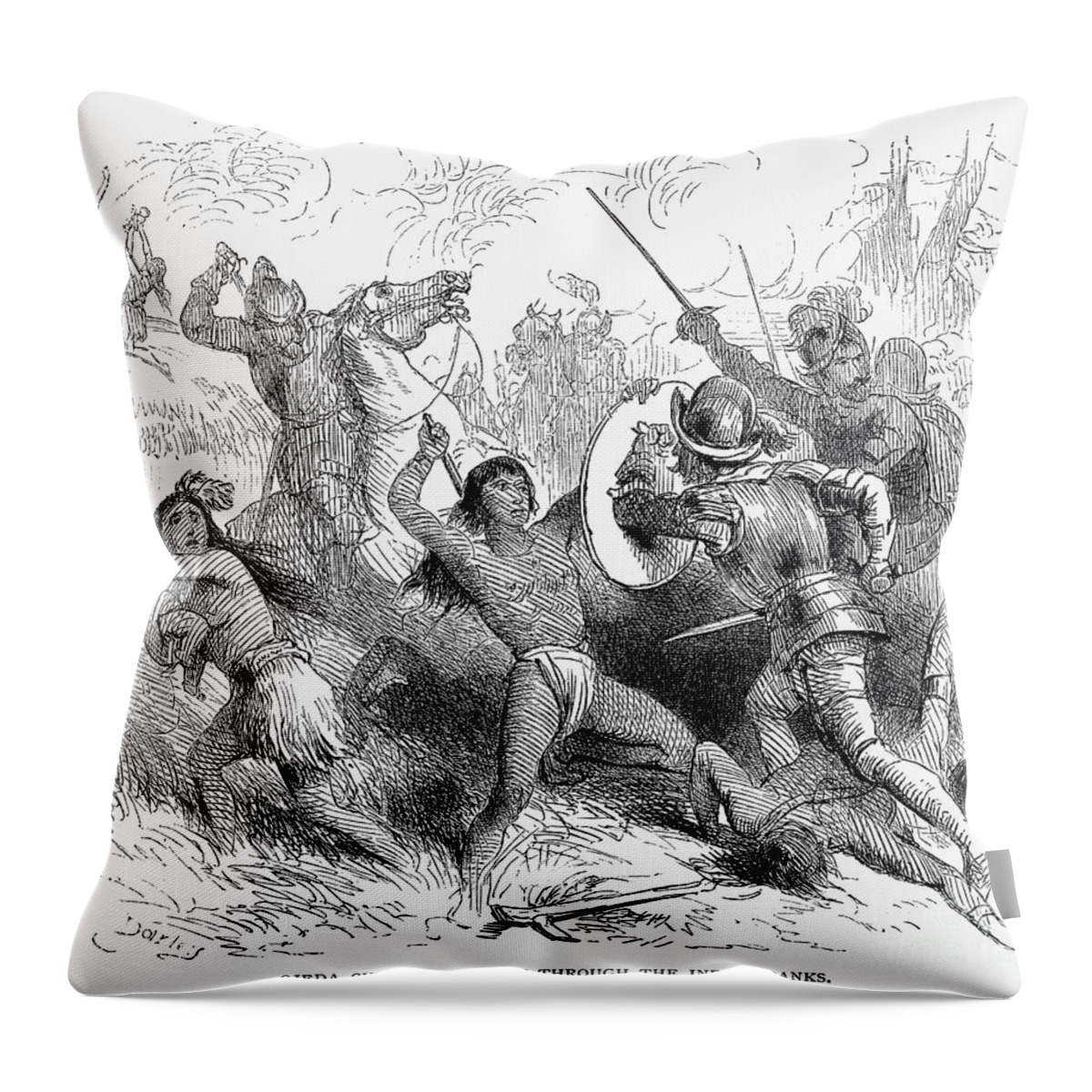 15th Century Throw Pillow featuring the photograph ALONSO de OJEDA (1465?-1515) #1 by Granger