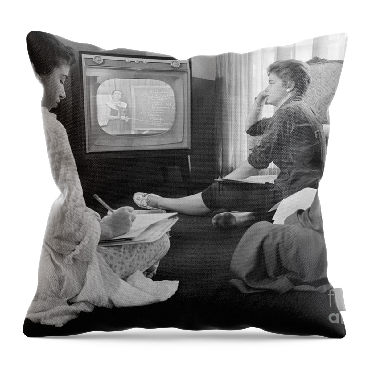 1958 Throw Pillow featuring the photograph Anti-integration, 1958 #1 by Granger