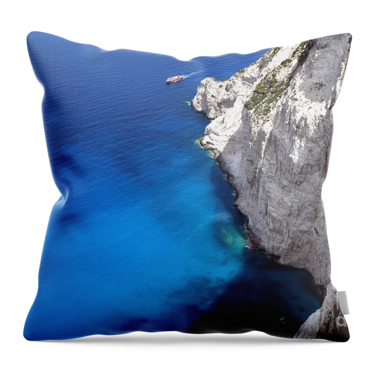 Greece Throw Pillow featuring the photograph Coast #1 by Milena Boeva