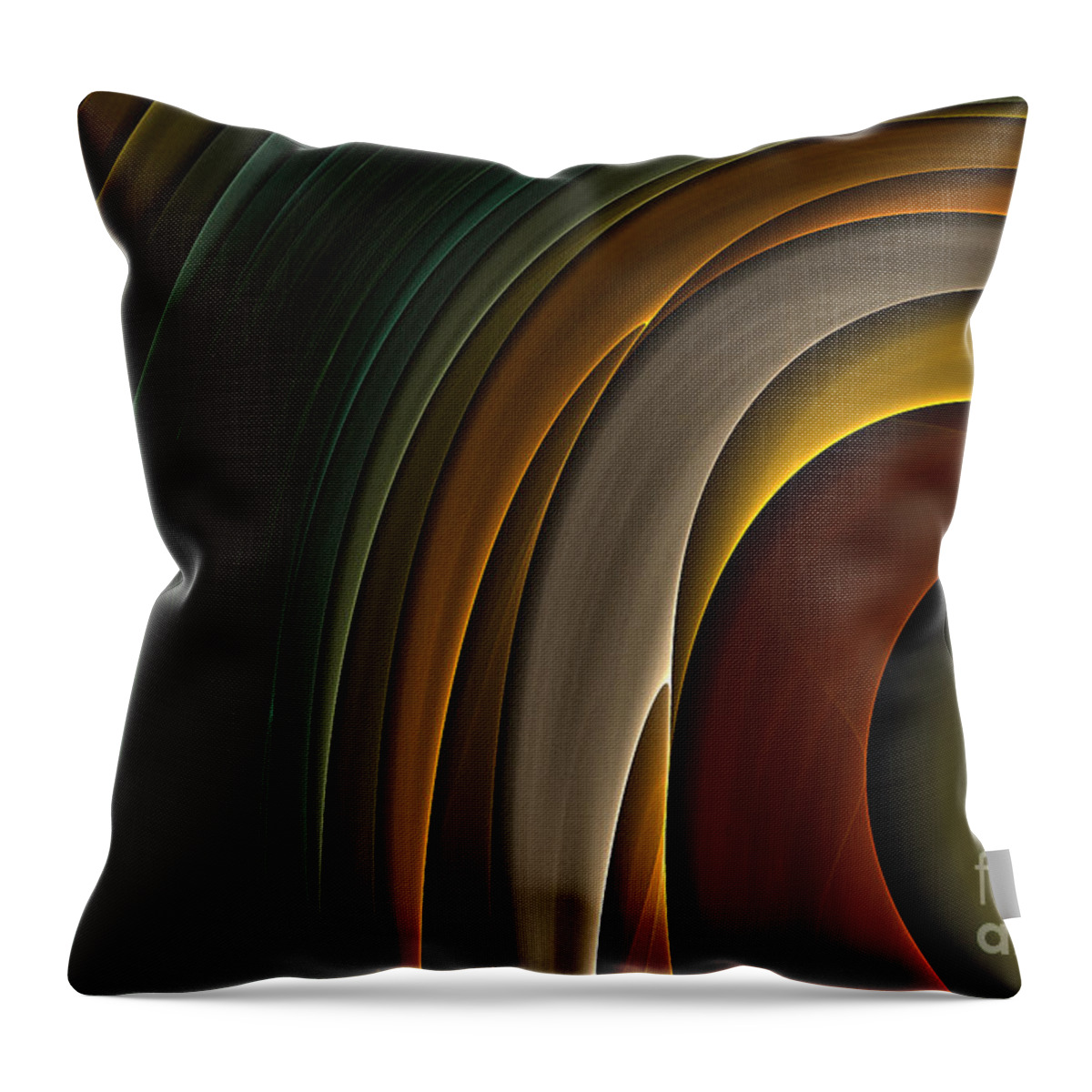 Fractal Throw Pillow featuring the digital art Color Curves #1 by Deborah Benoit