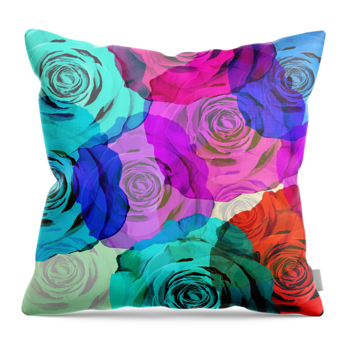 Affection Throw Pillow featuring the photograph Colorful Roses Design #1 by Setsiri Silapasuwanchai