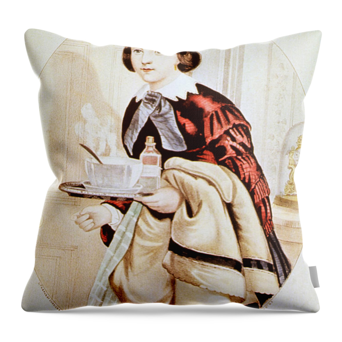 History Throw Pillow featuring the photograph Common Cold Remedy, 1846 #1 by Science Source