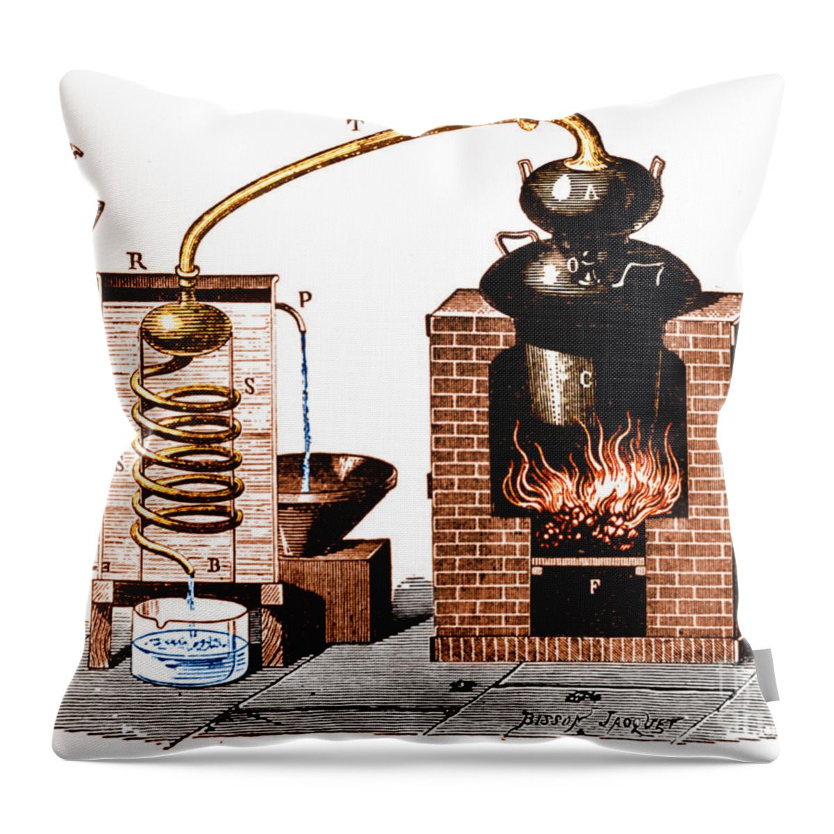 Science Throw Pillow featuring the photograph Distillation By Means Of A Metallic #1 by Science Source