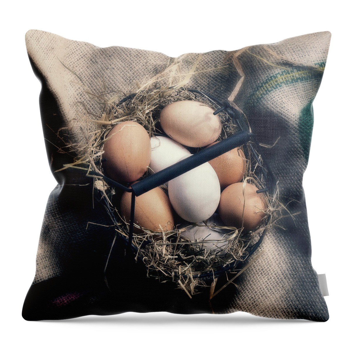 Eggs Throw Pillow featuring the photograph Eggs #1 by Joana Kruse