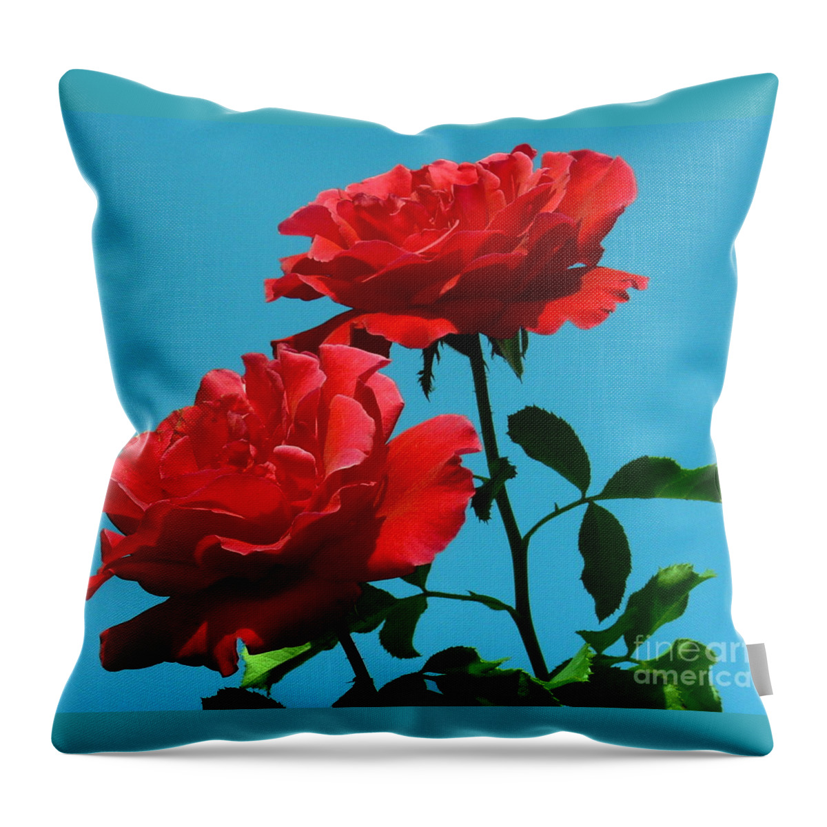 Red Throw Pillow featuring the photograph Forests Flowers #1 by Kevin Fortier