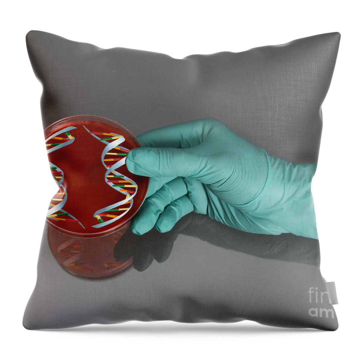 Dna Throw Pillow featuring the photograph Genetic Research #1 by Photo Researchers