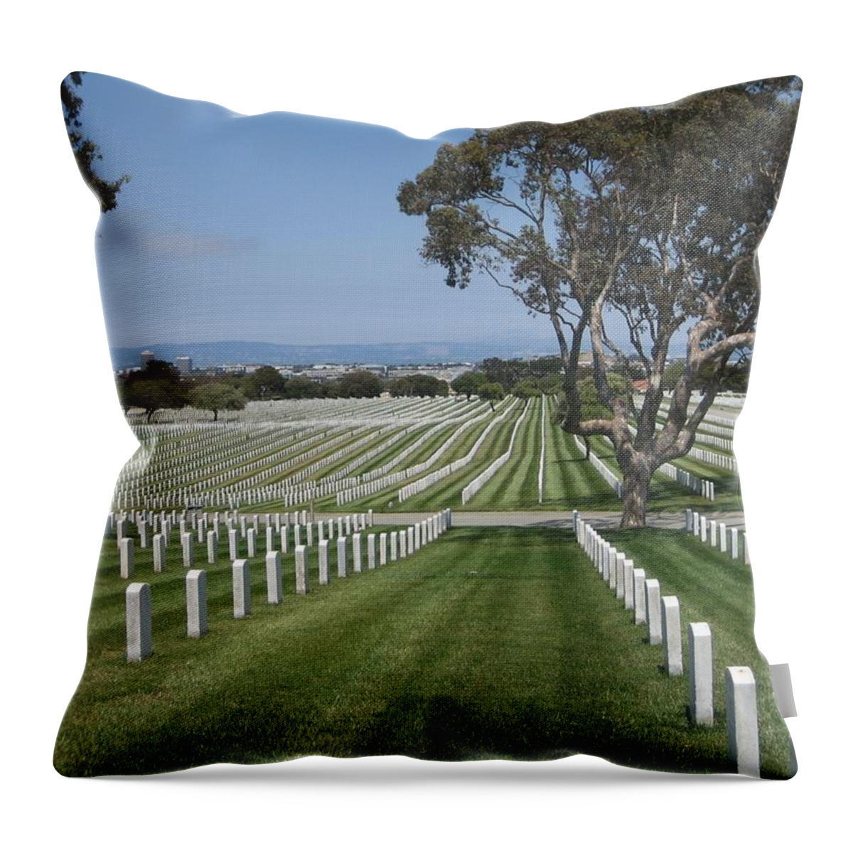 Golden Gate National Cemetery Throw Pillow featuring the photograph Golden Gate National Cemetery #1 by Dany Lison