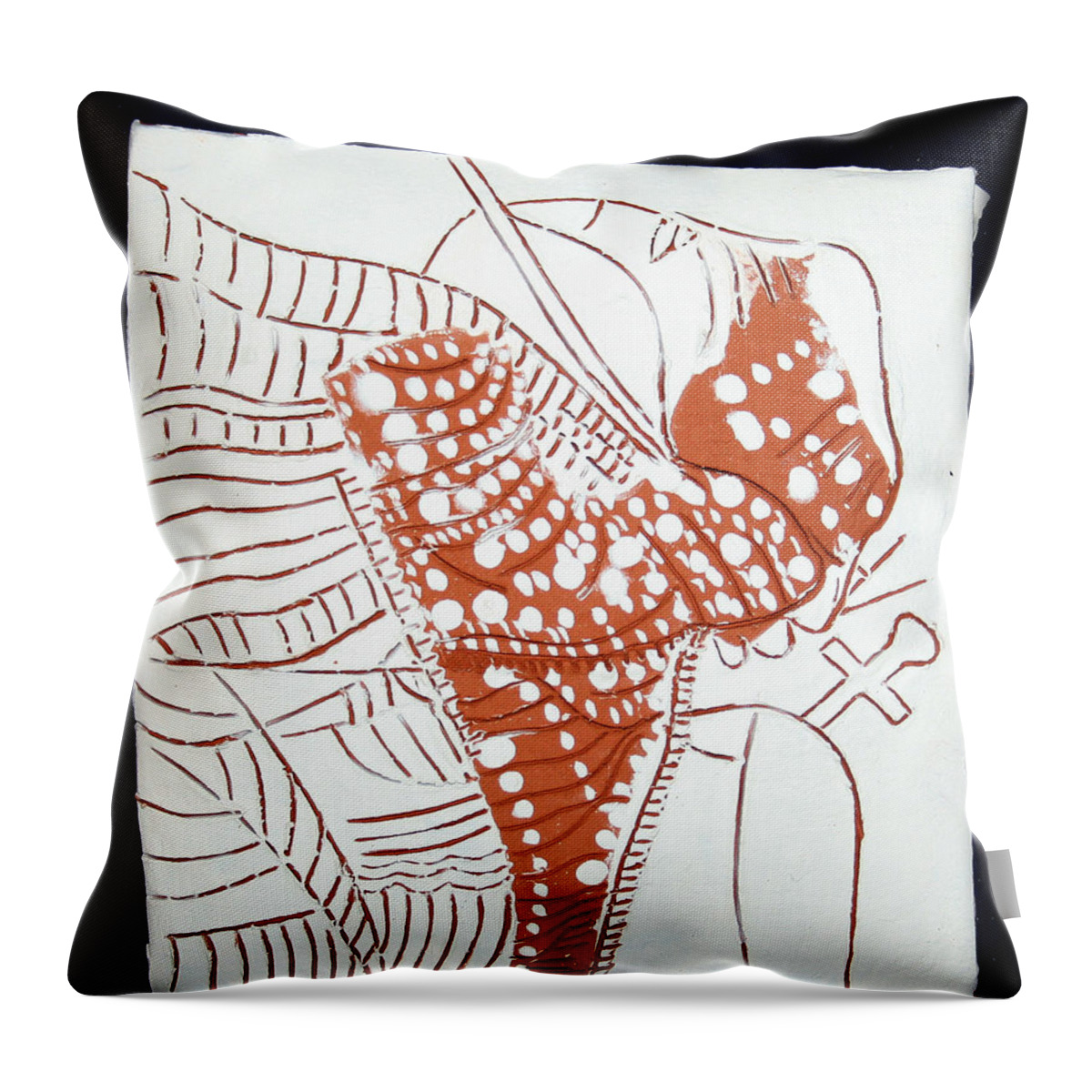 Jesus Throw Pillow featuring the painting Guardian Angel - tile #1 by Gloria Ssali