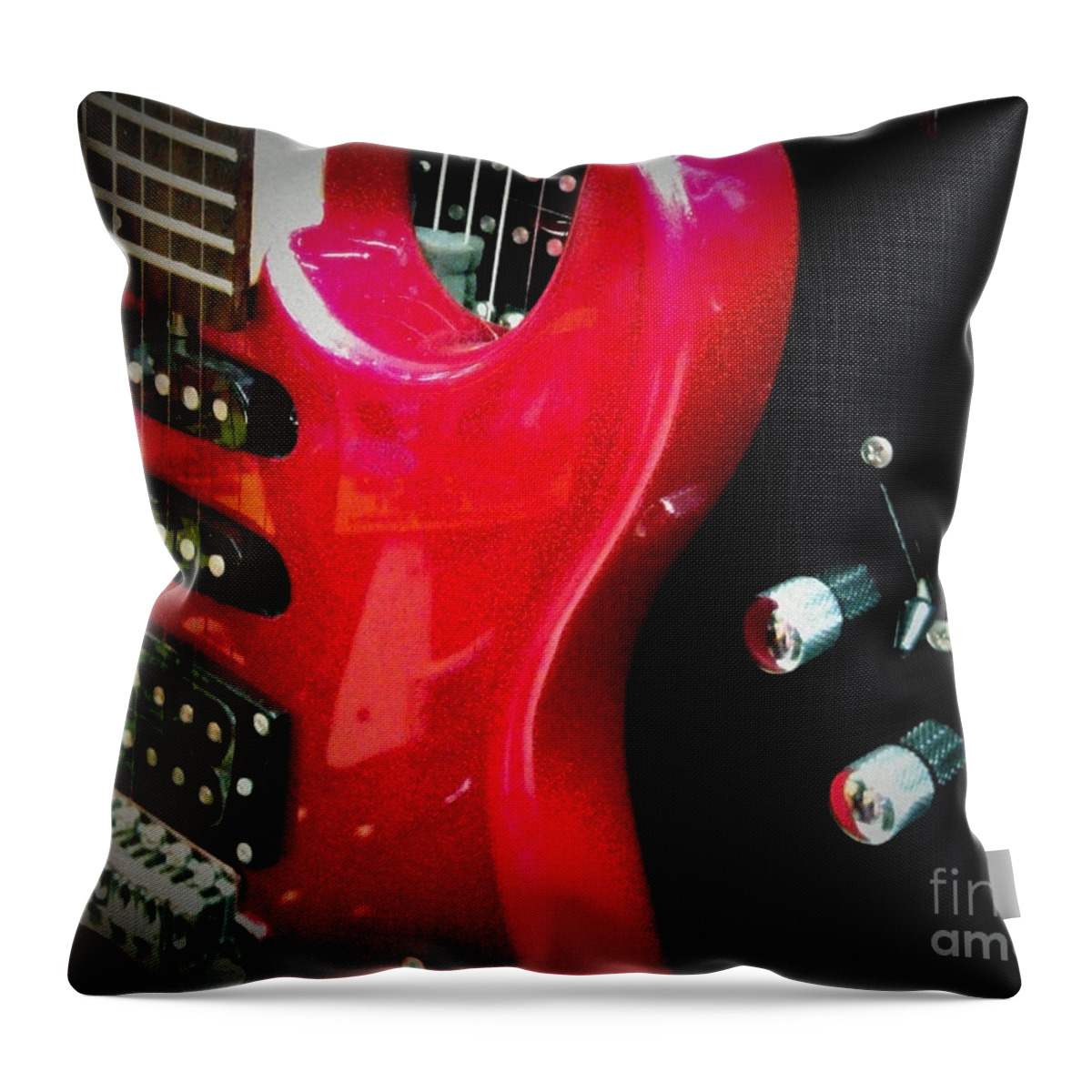 Music Throw Pillow featuring the photograph Guitars #1 by Eena Bo