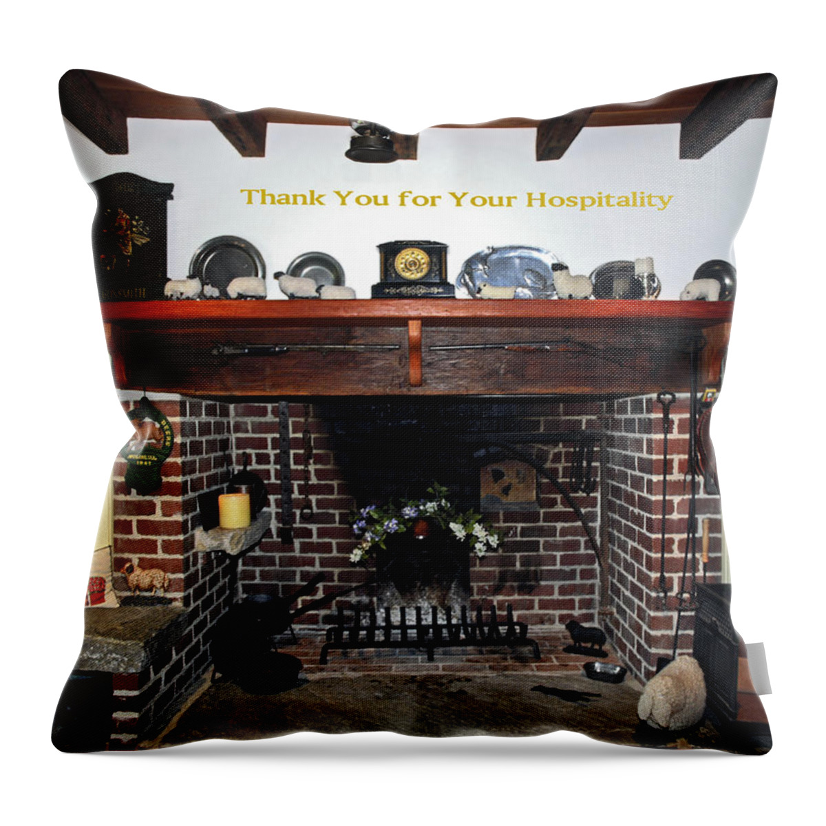 Thank You Throw Pillow featuring the photograph Hospitality #1 by Sally Weigand