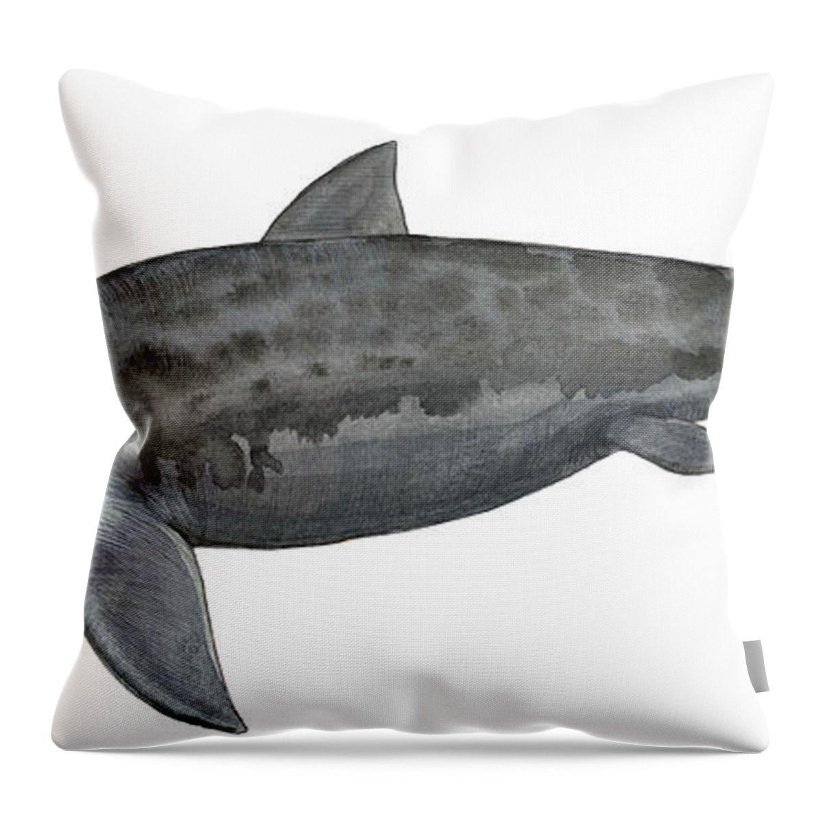 Horizontal Throw Pillow featuring the digital art Illustration Of A Prehistoric #1 by Sergey Krasovskiy