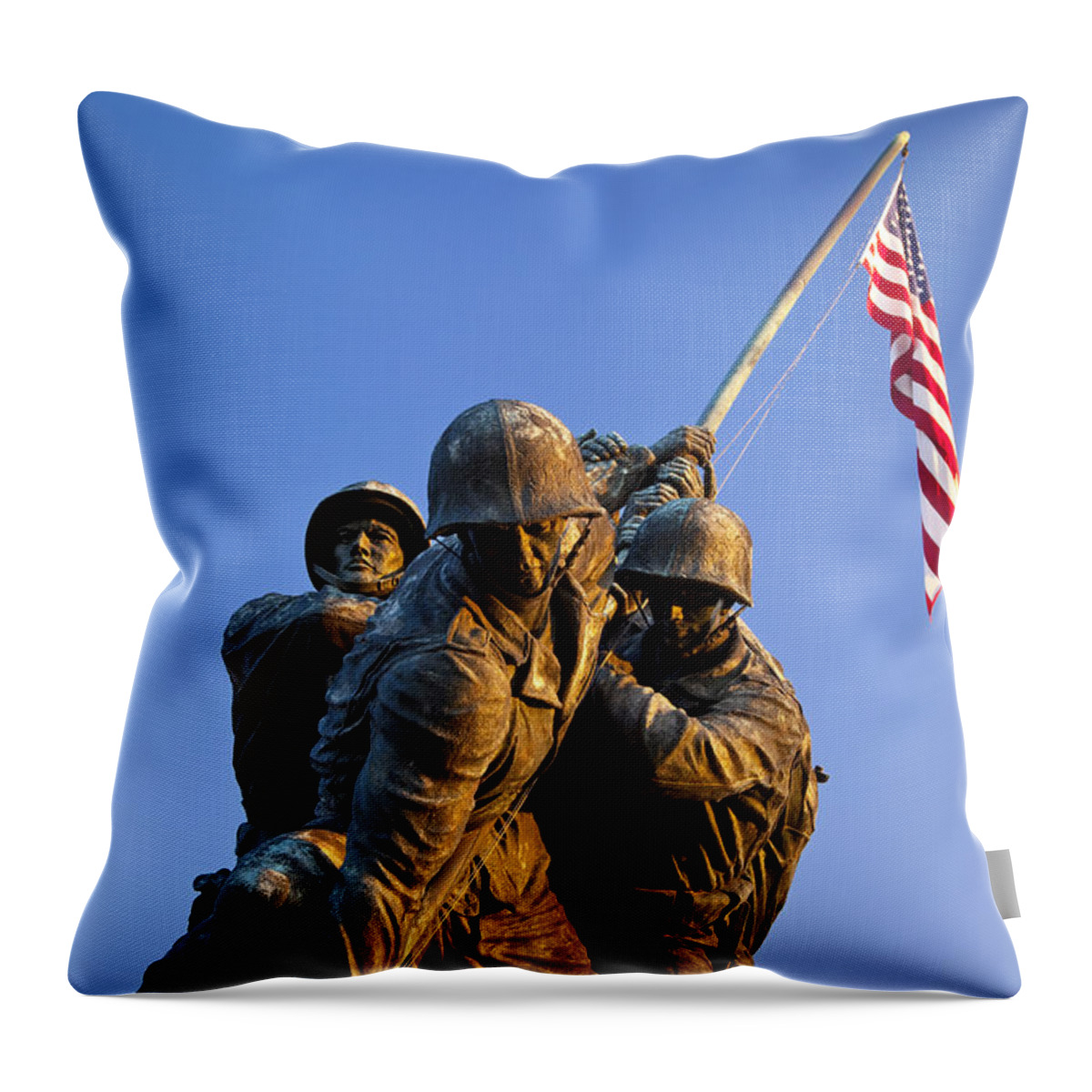 Iwo Jima Throw Pillow featuring the photograph Iwo Jima Memorial #1 by Brian Jannsen