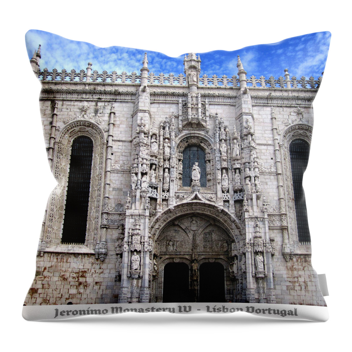 Lisbon Throw Pillow featuring the photograph Lisbon Jeronimo Monastery IV Portugal #1 by John Shiron